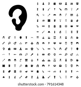 Ear icon illustration isolated vector sign symbol. editable barber icons vector set.