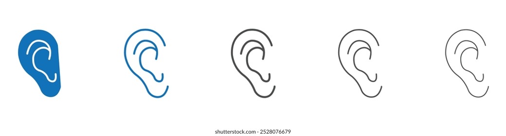 Ear icon Isolated flat vector in outline