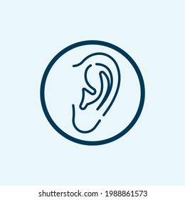 ear icon isolated on white background from the health collection. ear icon thin line outline linear ear symbol for logo, web, app