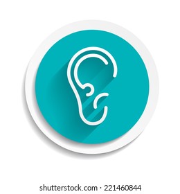 Ear icon isolated on white background. VECTOR illustration.