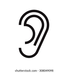 Ear icon isolated on white background