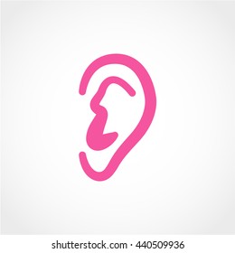 ear Icon Isolated on White Background