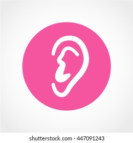 ear Icon Isolated on White Background