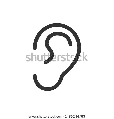 Ear icon isolated on white background. Listening symbol modern, simple, vector, icon for website design, mobile app, ui. Vector Illustration