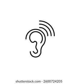 Ear icon isolated. simple vector icon on white background
