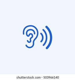 ear icon, isolated, white background