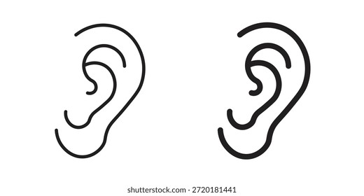 Icono de oreja en diseño de línea. Sencillo Vector de iconos