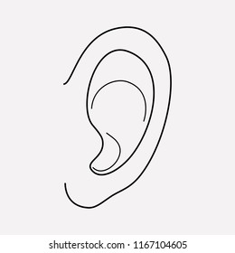 Ear icon line element. Vector illustration of ear icon line isolated on clean background for your web mobile app logo design.