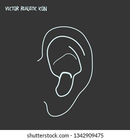 Ear icon line element. Vector illustration of ear icon line isolated on clean background for your web mobile app logo design.