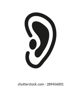 The ear icon. Listen symbol. Flat Vector illustration