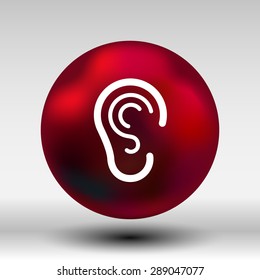 ear icon listen vector hear deaf human sign.