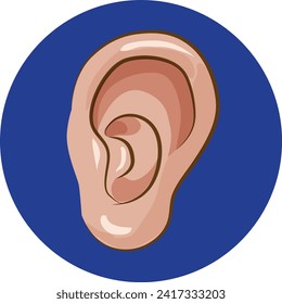 Ear icon. Medical business concept template. Illustration design of human body organs ,flat design