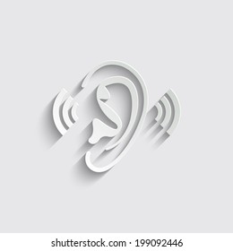 Ear icon on a grey background
