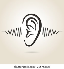 ear icon on light background