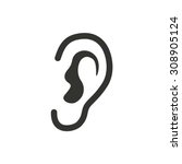 Ear icon  on white background. Vector illustration.