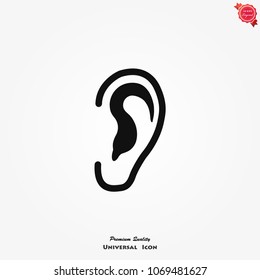 Ear icon on white background.