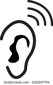 ear icon on white background. flat style. ear icon template black for your web site design, logo, app, UI. hearing symbol. hearing sign. 