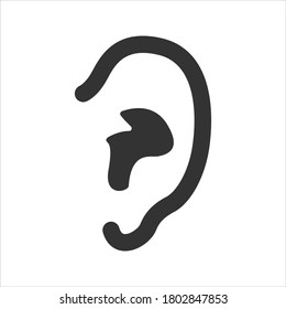 Ear icon on white background.