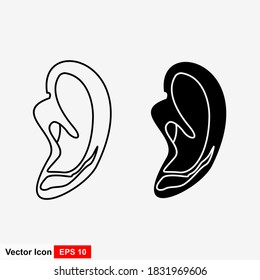 Ear icon on white background