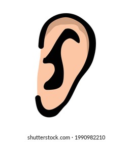 Icono de oído sobre el diseño del vector de fondo blanco