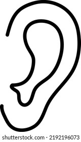 Ear icon on white background. Vector illustration on white background..eps
