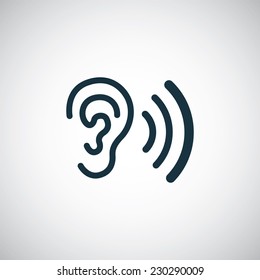 ear icon on white background 