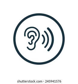 ear icon on white background 
