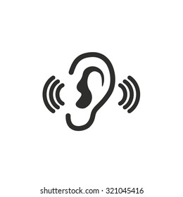 Ear Icon On White Background Vector Stock Vector (Royalty Free ...