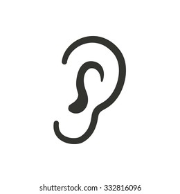 Ear icon  on white background. Vector illustration.