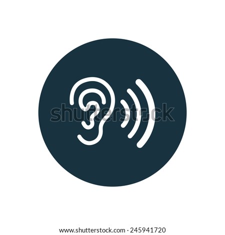 ear icon on white background 