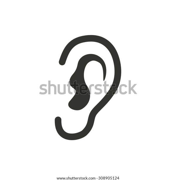白い背景に耳のアイコン ベクターイラスト のベクター画像素材 ロイヤリティフリー