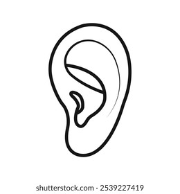 Colección de contorno de ícono de oreja o conjunto en blanco y negro