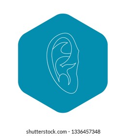 Ear icon. Outline illustration of ear vector icon for web