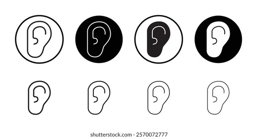 Ear icon Outline vector for web ui