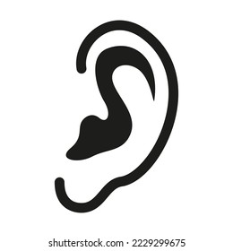 Ear icon. Part of body vector illustration