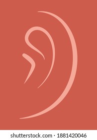 Ear icon right side ear icon vector illustration.