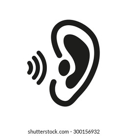 Ear Icon Sense Organ Hear Understand Stock Illustration 485206945