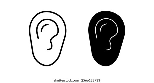 Ear Icon set. Symbol isolated white background. vector illustration. color editable.