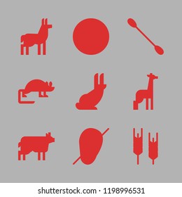 ear icon set. vector set about giraffe, armadillo, bluetooth and cow icons set.