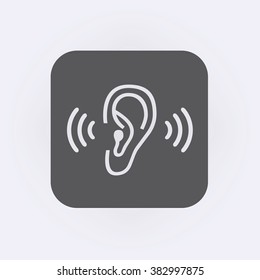 Ear icon set . Vector illustration