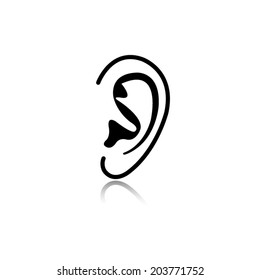 Ear icon with shadow