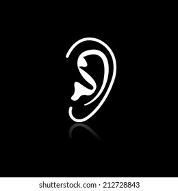 Ear icon with shadow