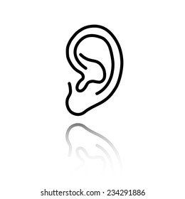 Ear icon with shadow