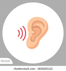 Ear icon sign vector,Symbol, logo illustration for web and mobile