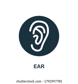 Ear icon. Simple element from internal organs collection. Creative Ear icon for web design, templates, infographics and more