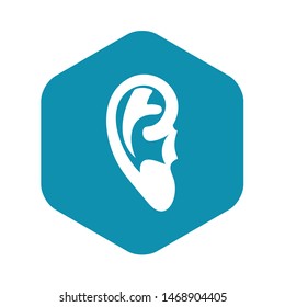 Ear icon. Simple illustration of ear vector icon for web