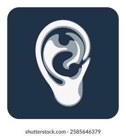 Ear Icon Simple and Stylish Vector for World Hearing Day