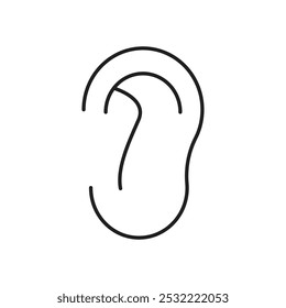 Ear icon. simple thin line icon.