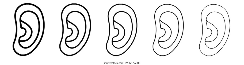 ear icon simple vector outline logo