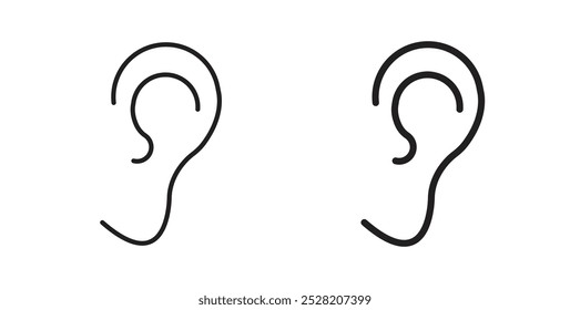 Ear icon in solid and stroke style.